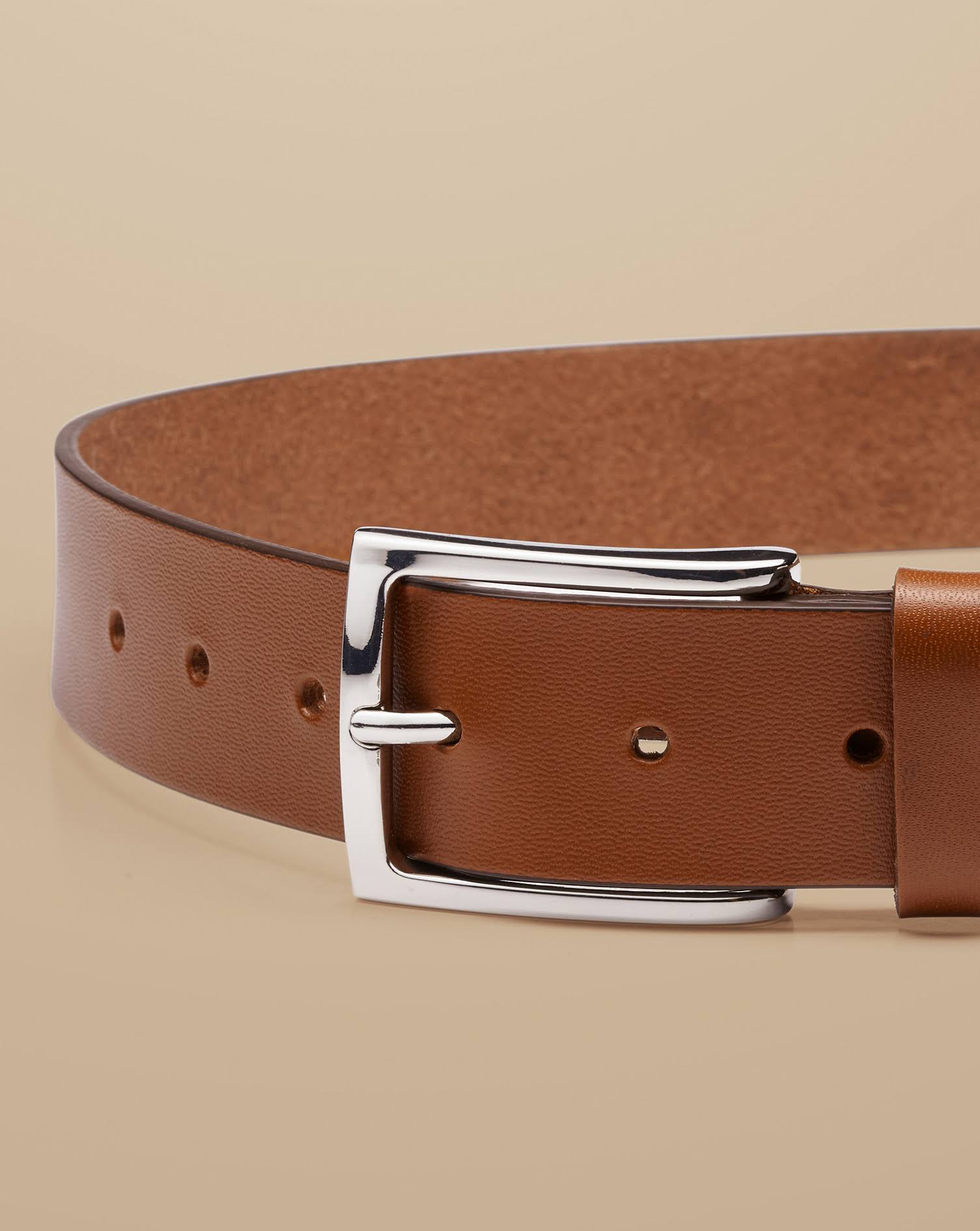 Mens Charles Tyrwhitt Leather Made in England Chino Belt - Brown RTFSAP