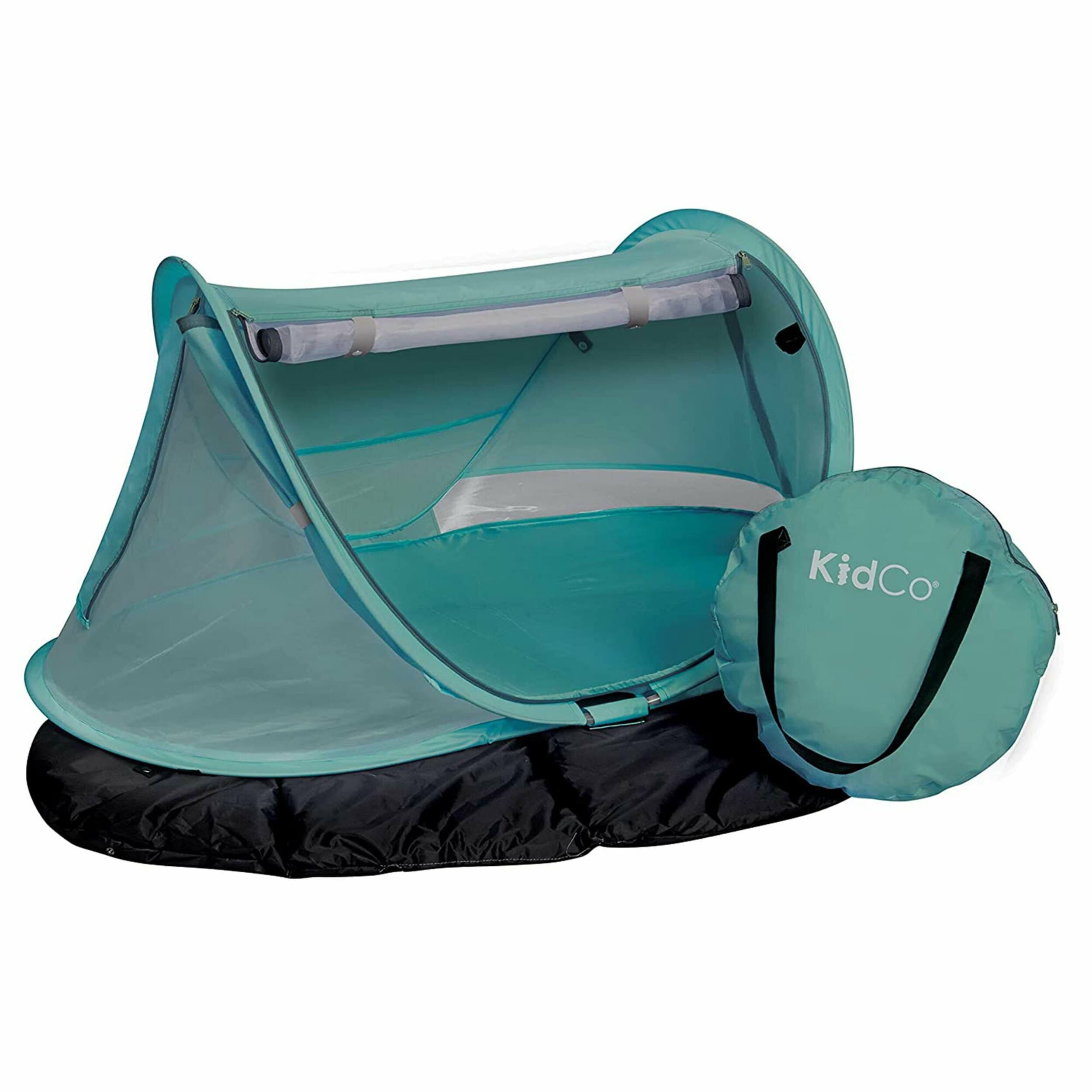 KidCo Peapod Prestige Lightweight Pop Up Portable Toddler Travel Bed with Toy Loops Storage Pocket and Carry Bag for Outdoors Seafoam 28.48